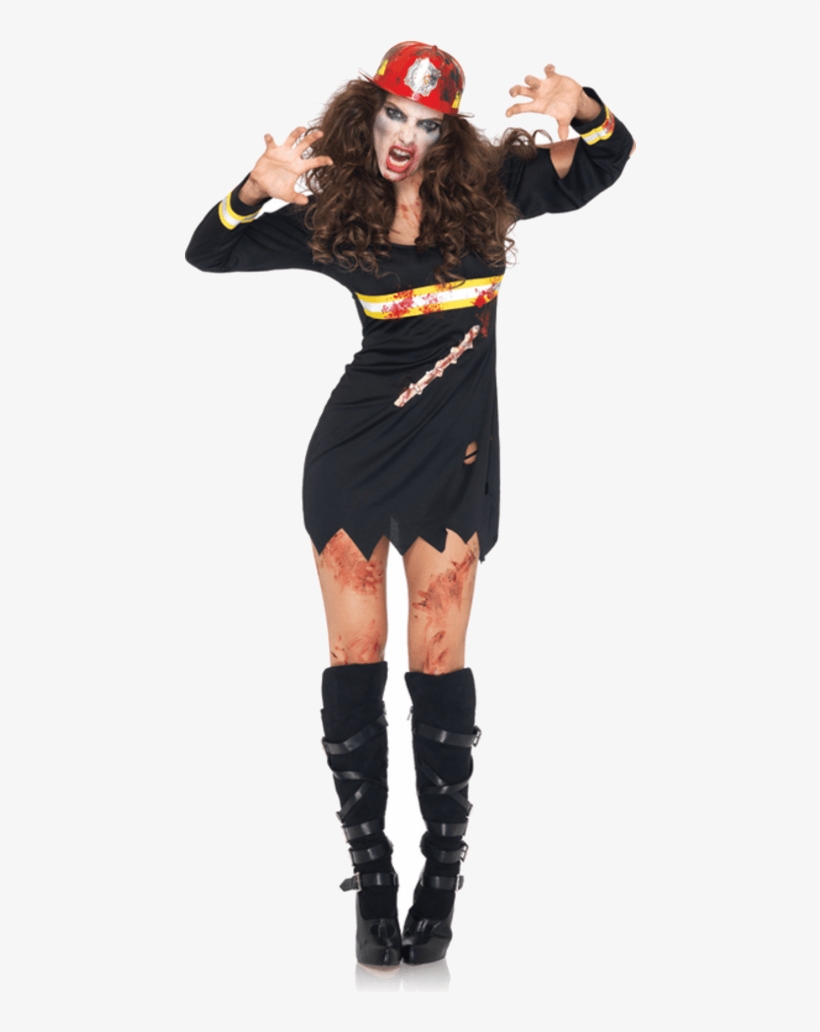 Leg Avenue Zombie Fire - Undead Fire Starter Costume, Zombie Firefighter Costume, transparent png download