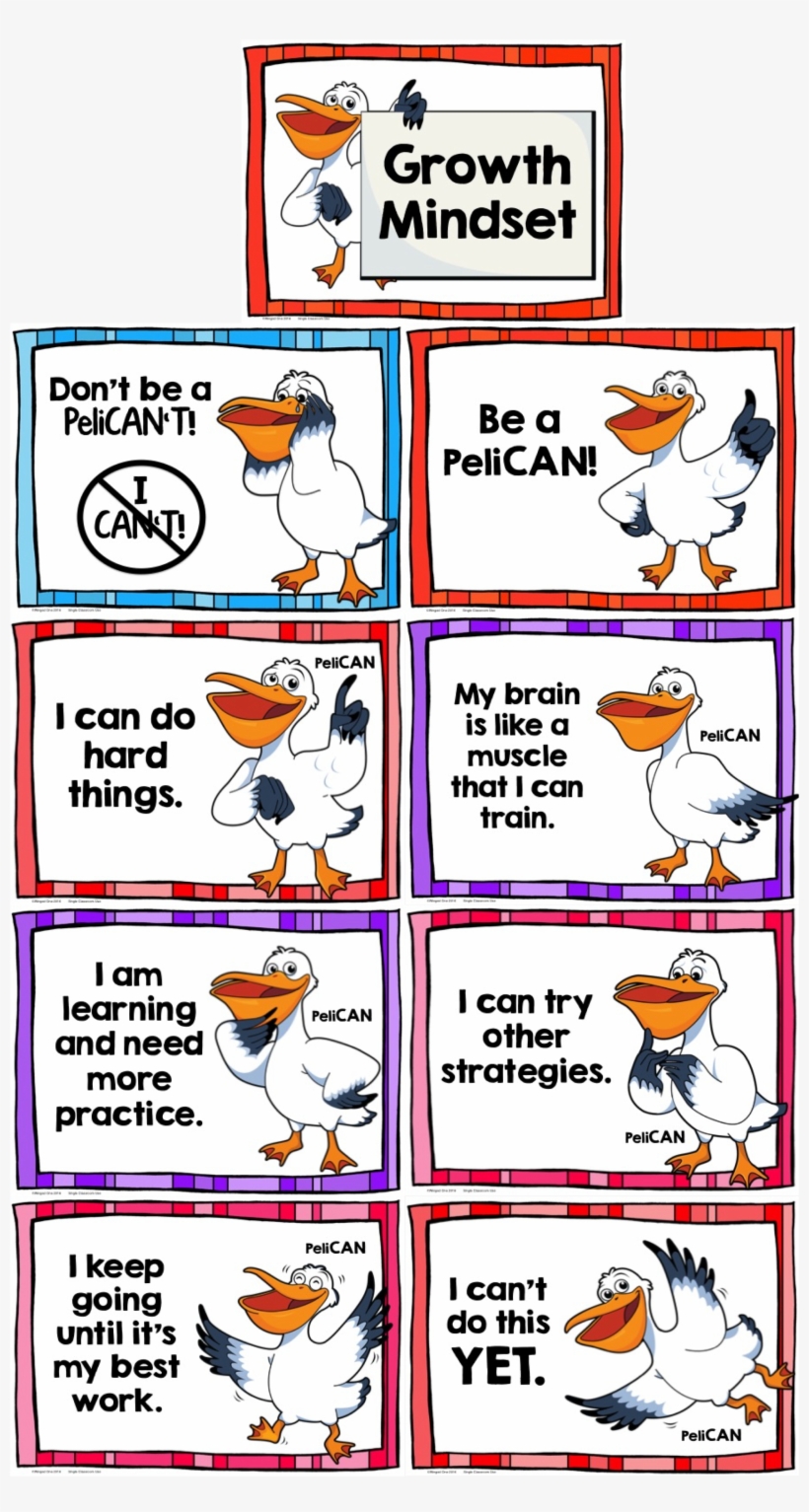Growth Mindset With Pelican - My Brain Is A Muscle That Grows, transparent png download
