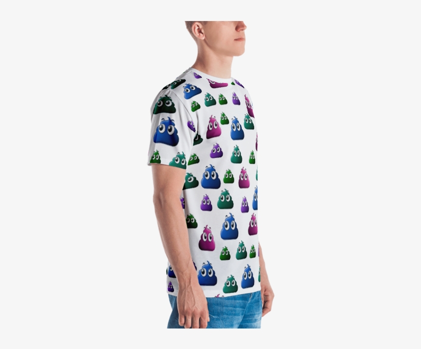 Paxterco Colorful Poop Emoji Short Sleeve Men's T-shirt - Fashion Model, transparent png download