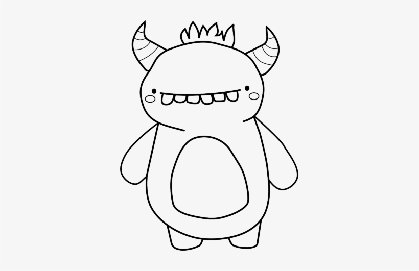 Uselesstrinkets Teeth Monster Freebie By Jessafeig - Monster Black And White, transparent png download