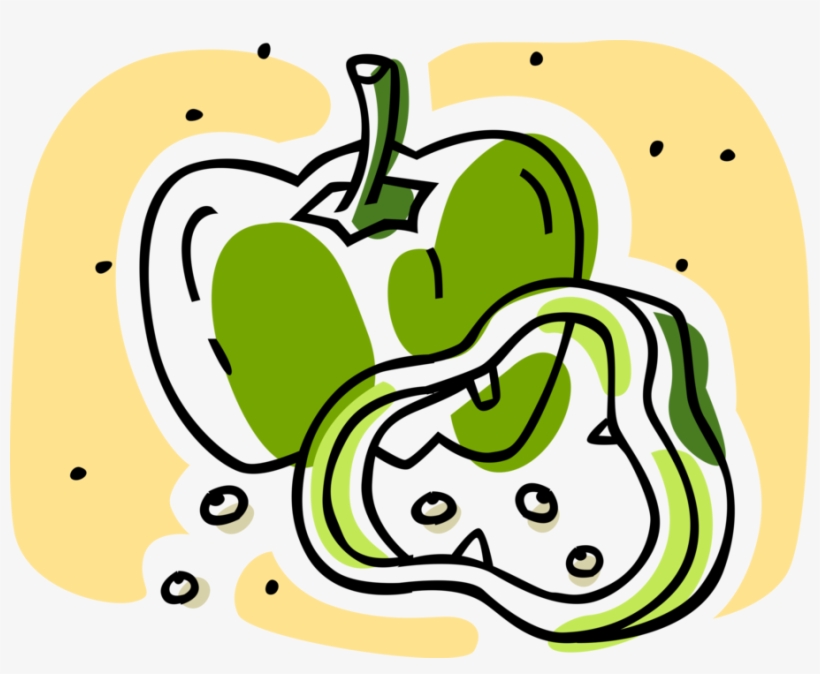 Vector Illustration Of Green Pepper Capsicum Bell Pepper, transparent png download