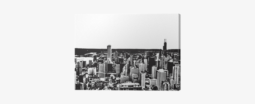 Black And White City Background Canvas Print • Pixers® - Chicago, transparent png download