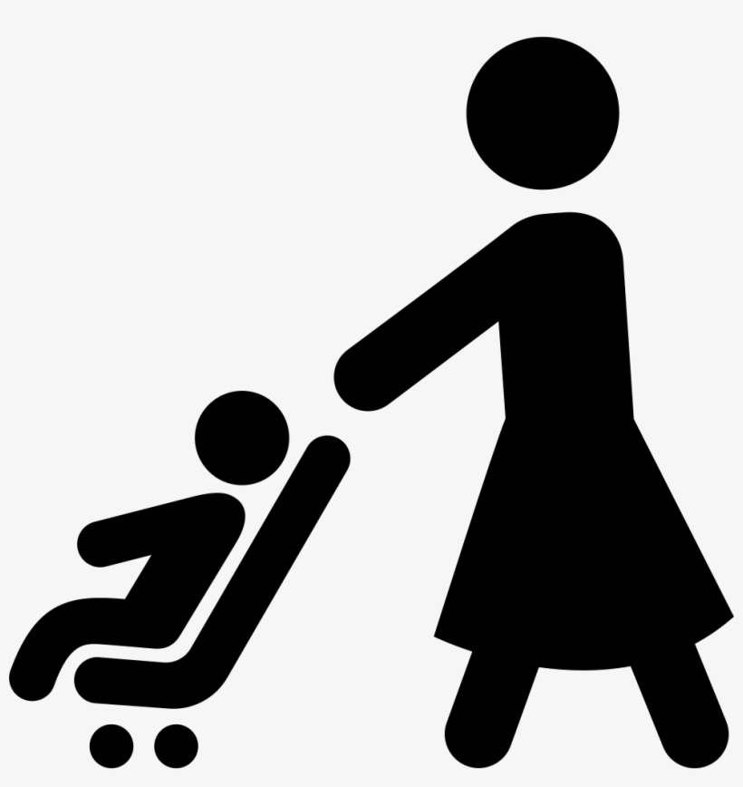 Mother Walking With Baby Stroller Comments - Mom & Baby Icon, transparent png download
