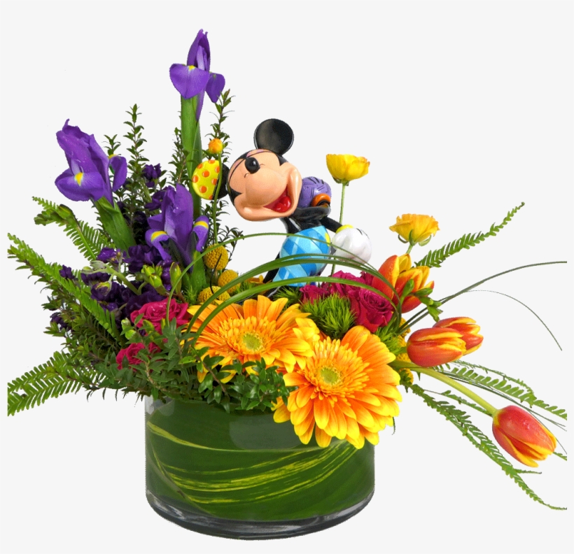 Mickey Mouse Tropical Flower Arrangement Png Image Transparent Png Free Download On Seekpng