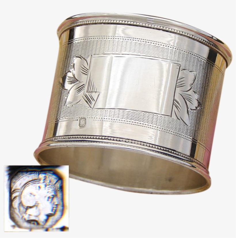 Antique French Sterling Silver Napkin Ring, Banner - Napkin Ring, transparent png download