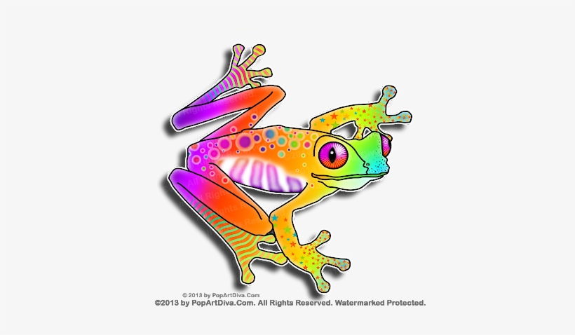 Fun, Colorful Frog Art Inspired By Sixties Pop - Cafepress Pop Art Frog Tile Coaster, transparent png download