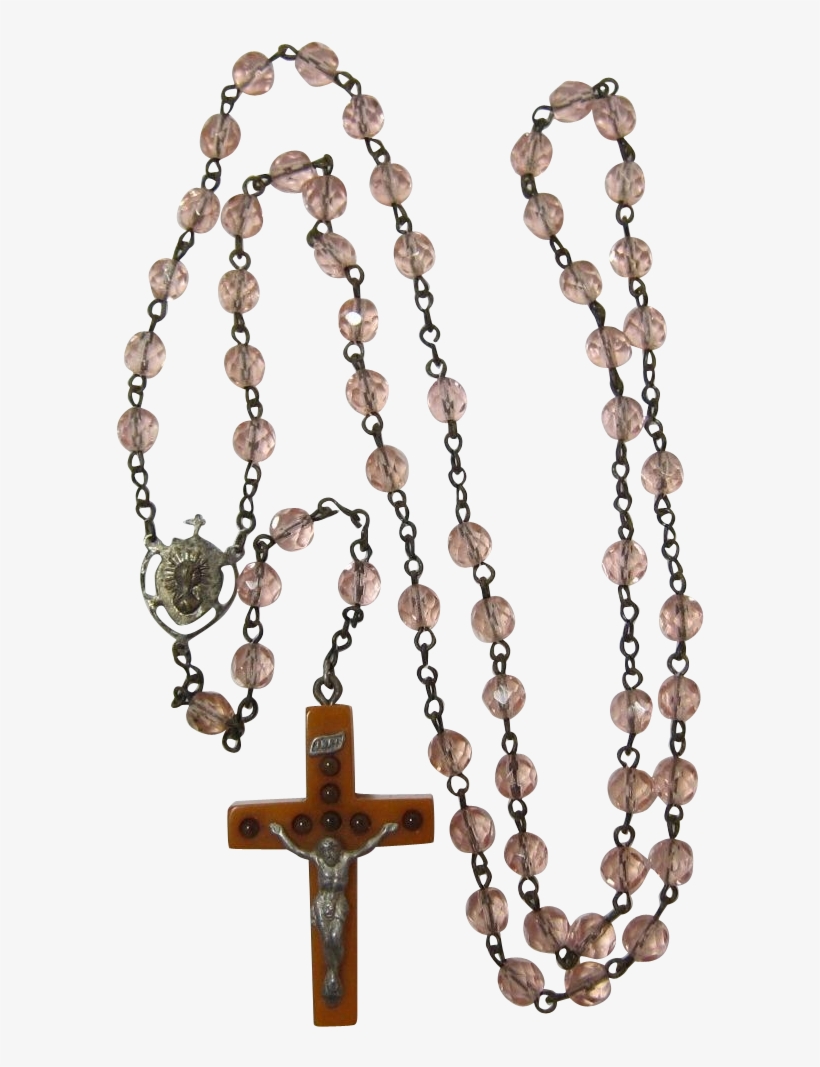 Rare Rosary With Bakelite Crucifix With Stanhope Seven - Crucifix, transparent png download