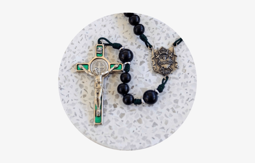 The White Bronze Sacred Heart Rosary - Crucifix, transparent png download