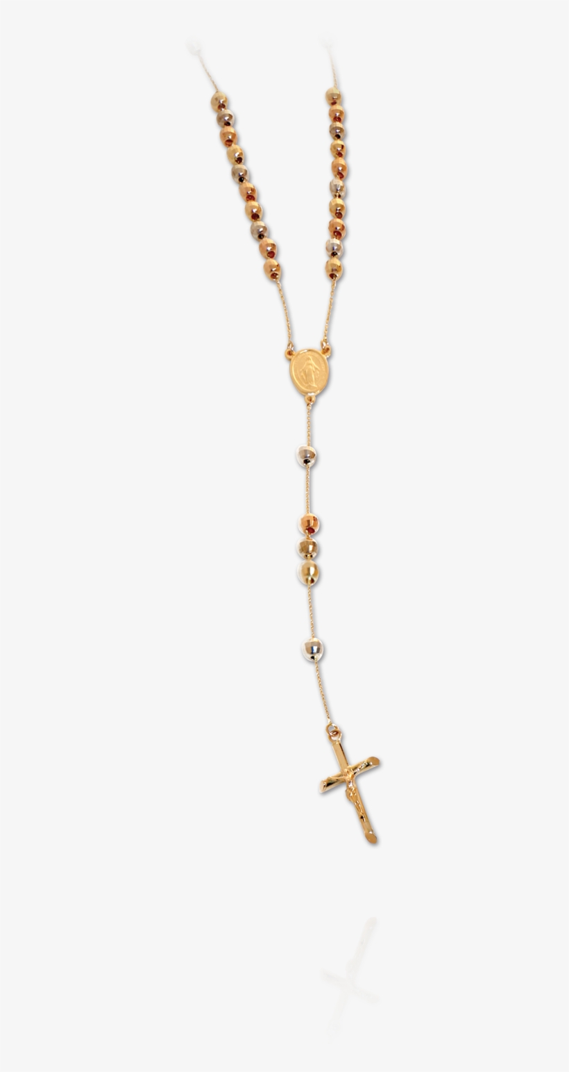 Tri-color Rosary With Diamond Cut Beads - Pendant, transparent png download
