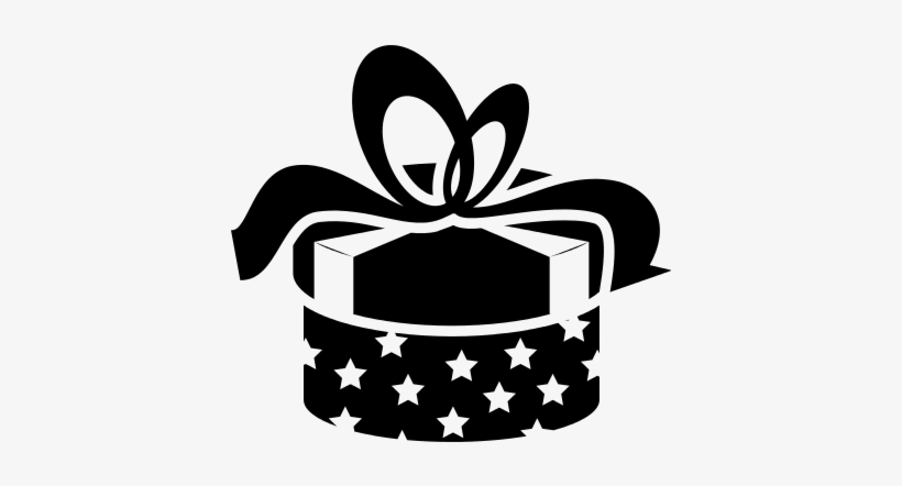 Gift Box With Little Dots And Big Ribbon Vector - Stencil Caja De Regalo, transparent png download