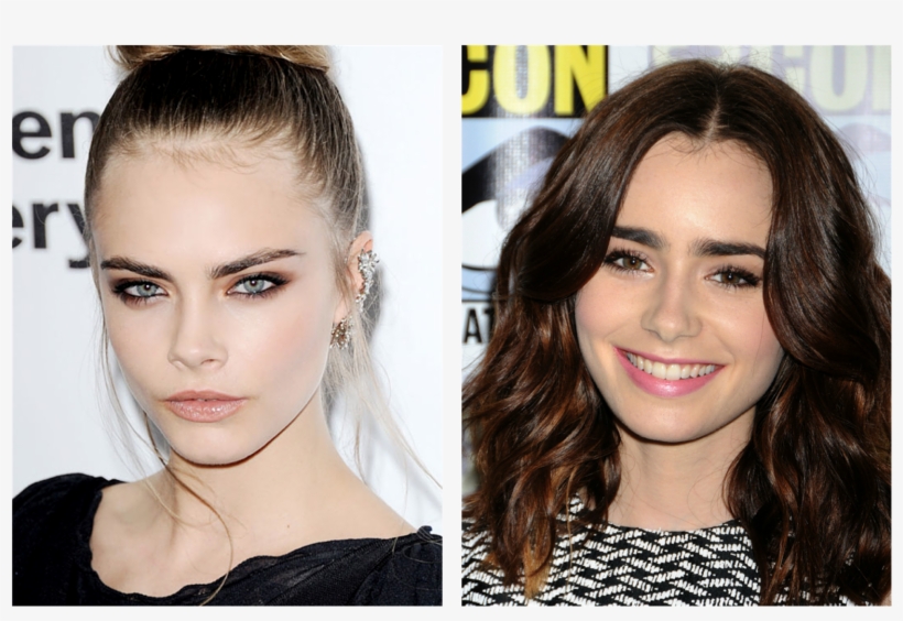 Cara Delevinge & Lily Collins Inspired Makeup - Cara Delevingne With Small Eyebrows, transparent png download