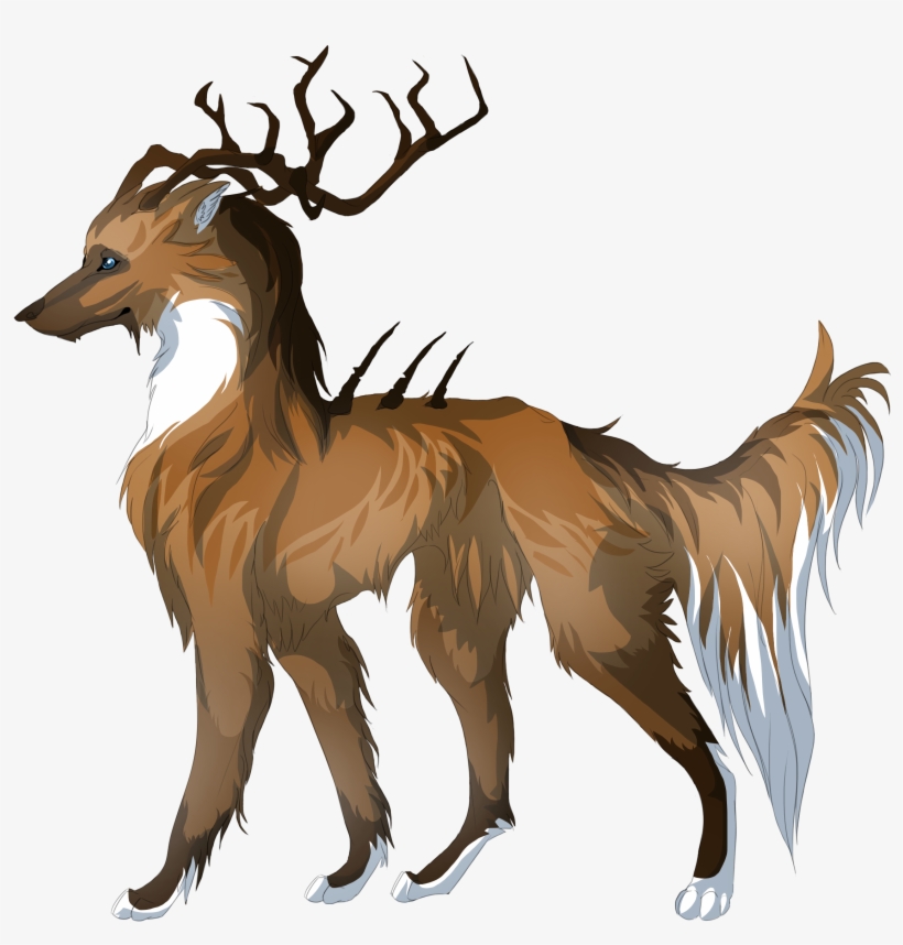 Adoptable Maned Wolf Arikmasus By Seraphic A-d8zjw6u - Wolf With Antlers Art, transparent png download