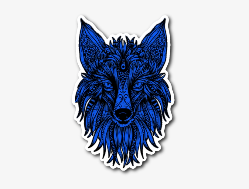Tribal Fusion Wolf Mask Supreme Stickers Great Geek - Illustration, transparent png download