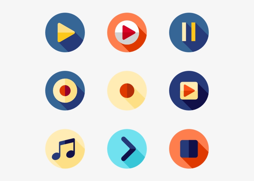 Media Icons - Media Player Icons Png, transparent png download