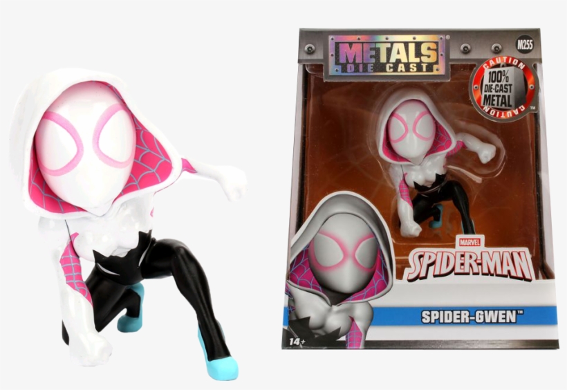 Spider Gwen 4" Metals Die Cast Action Figure - Metal Die Cast Spiderman, transparent png download
