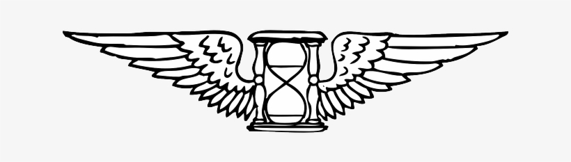 Sand, Outline, Time, Clock, Wings, Hourglass, Timer - Tempus Fugit .jpg Sticker, transparent png download