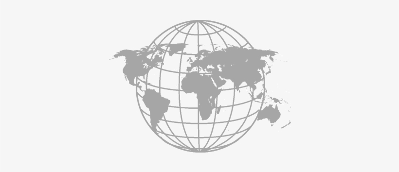 Globe Map Grey Promo - Stampmagick Wall Decal, World Map, transparent png download