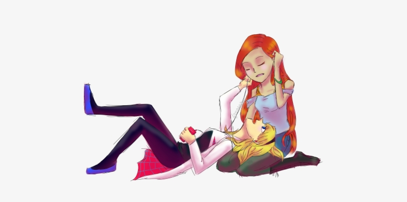 Here, Have Some Spider Gwen Mj Peaceful Time After - Sitting, transparent png download
