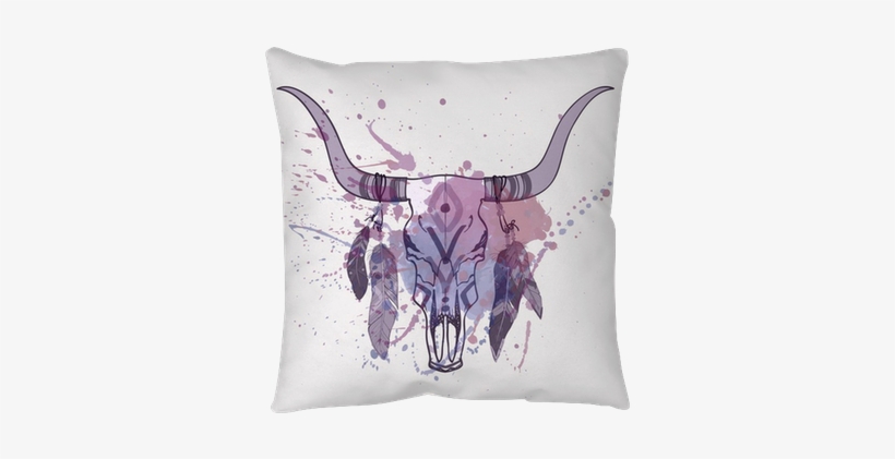 Vector Illustration Of Bull Skull With Feathers And - Art Print: Z's Vector Illustration Of Electric Guitar, transparent png download