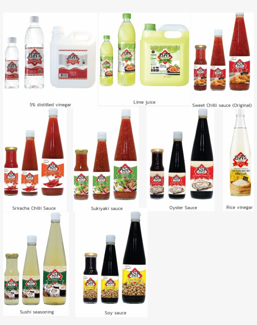 Vinegar, Sweet Chilli Sauce, Soy Sauce, Oyster Sauce, - Sweet Chili Sauce, transparent png download