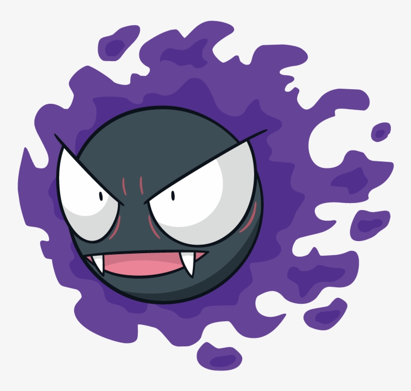 Gastly Pokemon Character Vector Art - Pokemon Gastly, transparent png download