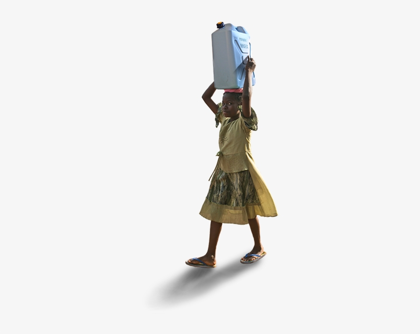 Walking Girl Blue Jug - Girl, transparent png download