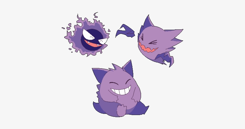 Pokemon Gastly Ghost Gengar Haunter Freetoedit - Gengar Gastly And Haunter, transparent png download