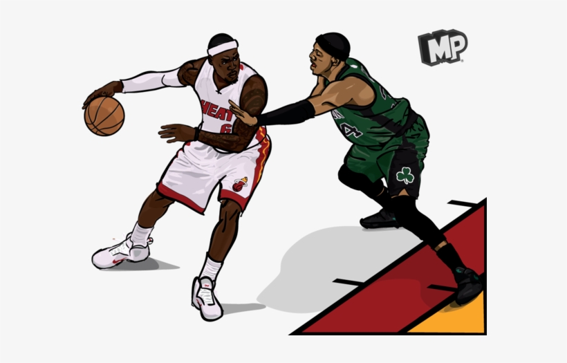 Lebron James And Paul Pierce Basketball Illustration - Basketball, transparent png download