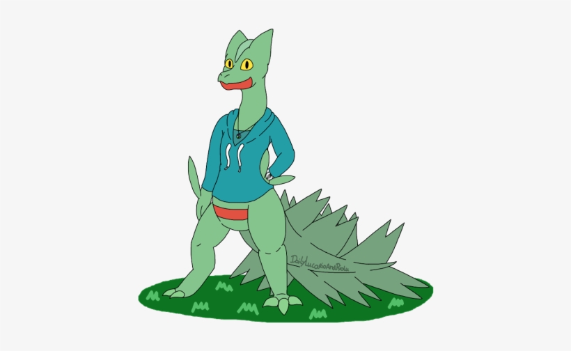 It's A First Time For Me To Draw A Sceptile Too - Illustration, transparent png download