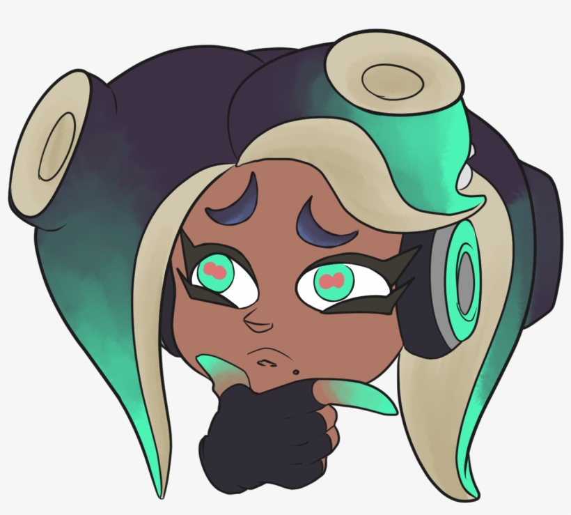 Marinathink Discord Emoji - Splatoon Marie Thinking Emoji, transparent png download