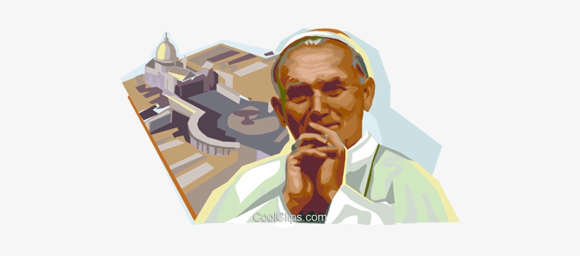 Pope John Paul Ii Royalty Free Vector Clip Art Illustration - John Paul Ii Png, transparent png download