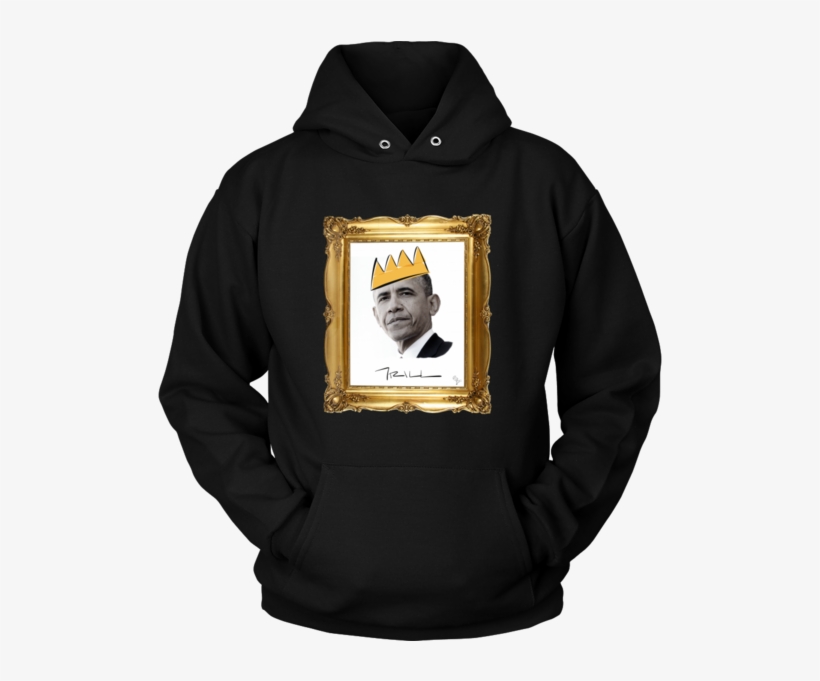 Barack Obama With Crown Unisex Hoodie - Framed Sketch T-shirt, transparent png download