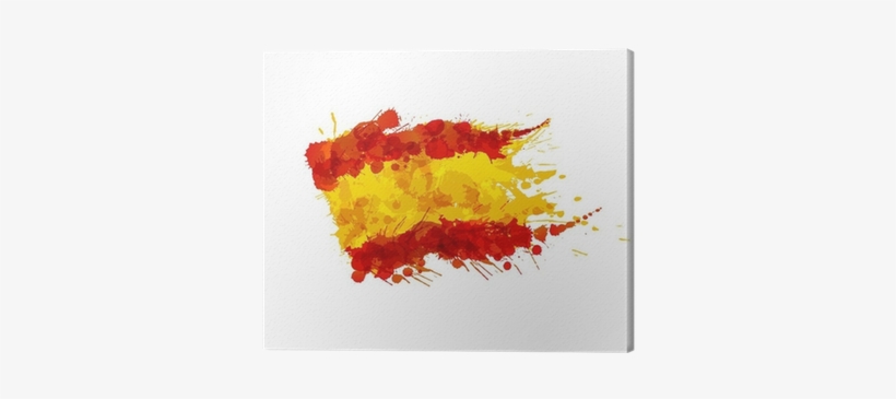 Spanish Flag Made Of Colorful Splashes Canvas Print - Con Sangre Española [book], transparent png download
