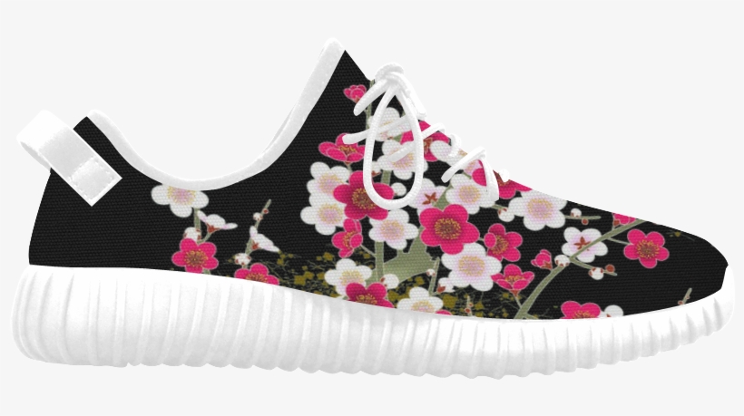 Pink White Sakura Floral Grus Women's Breatheable Woven - Running Shoe, transparent png download