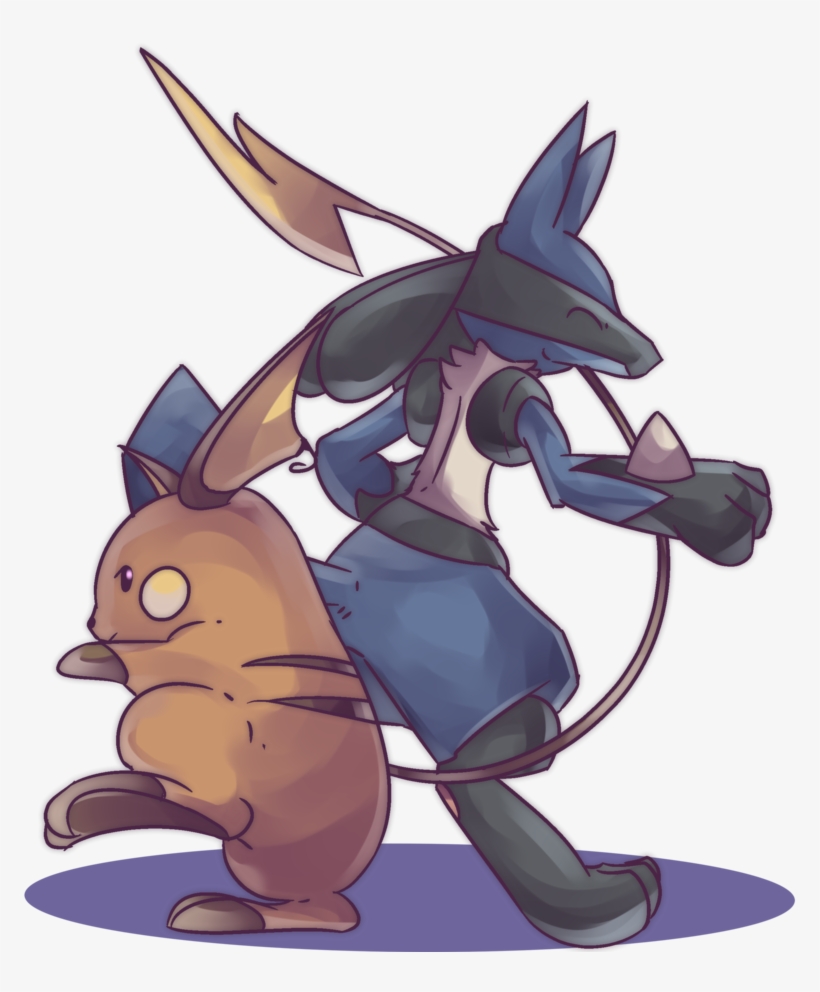 Lucario And Raichu Commission By Autobottesla - Raichu X Lucario, transparent png download