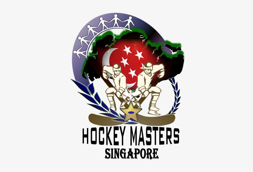 Logo Design By Ed Point For Hockey Masters Singapore - Cartoon Hockey Player, transparent png download
