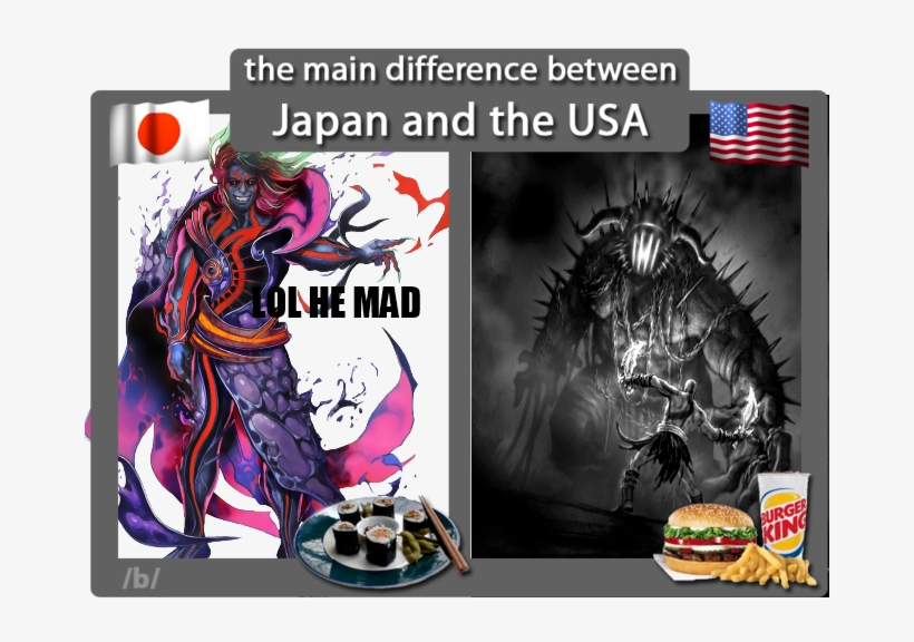 The Main Difference Between Japan And The Usa He Mad - Main Difference Between Japan Vs Usa, transparent png download