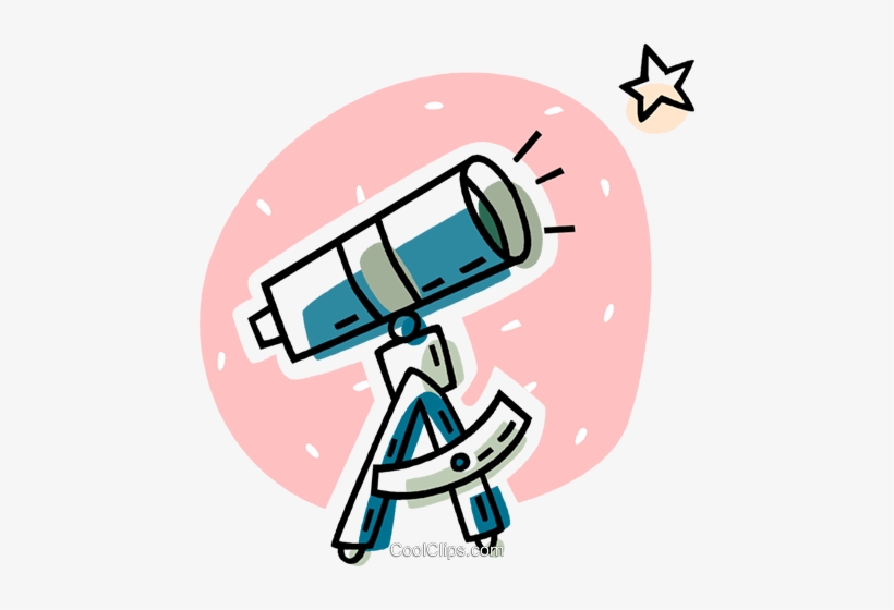 Telescope Royalty Free Vector Clip Art Illustration - Telescope And Stars Clipart, transparent png download
