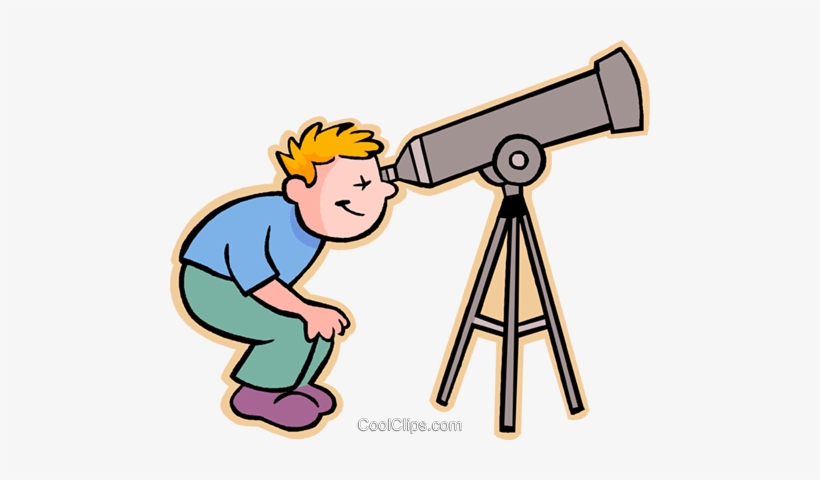Boy Looking Through Telescope Royalty Free Vector Clip - Nhà Thiên Văn Học, transparent png download