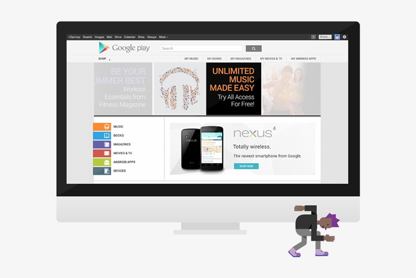 An Illustration For The Launch Of Google Play Music - Music, transparent png download