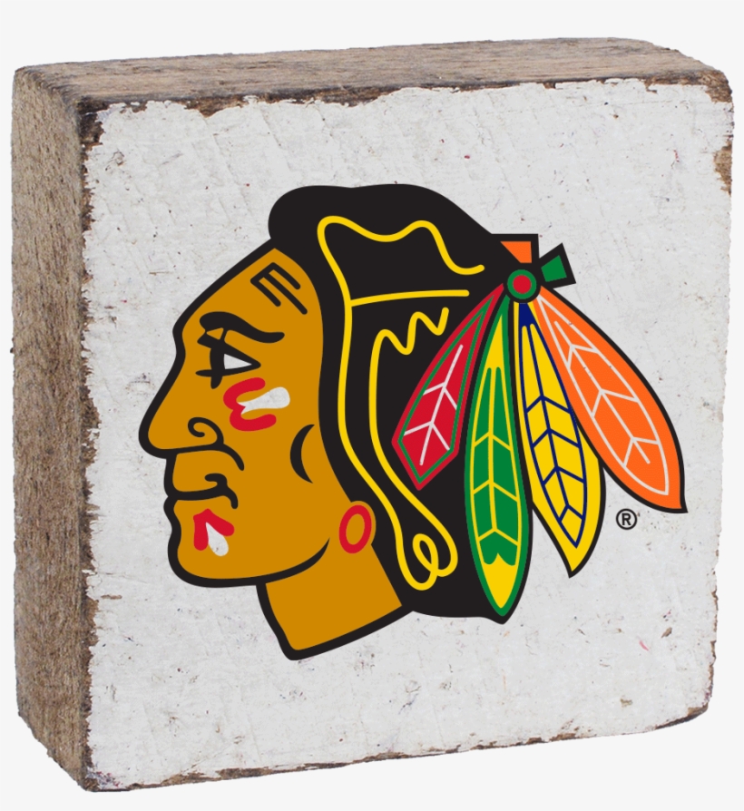 Chicago Blackhawks Rustic Block - Indian Logo Sports Team, transparent png download