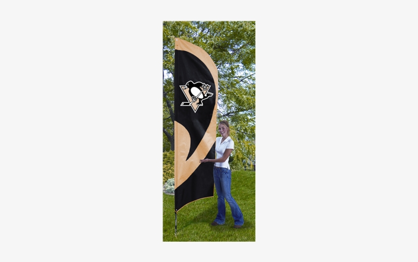 Pittsburgh Penguins Nhl Huge Vertical Indoor Outdoor - Lsu Tigers Tall Feather Flag, transparent png download
