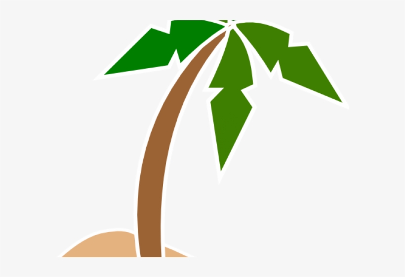 Leaves Clipart Coconut Tree - Person On Desert Island, transparent png download