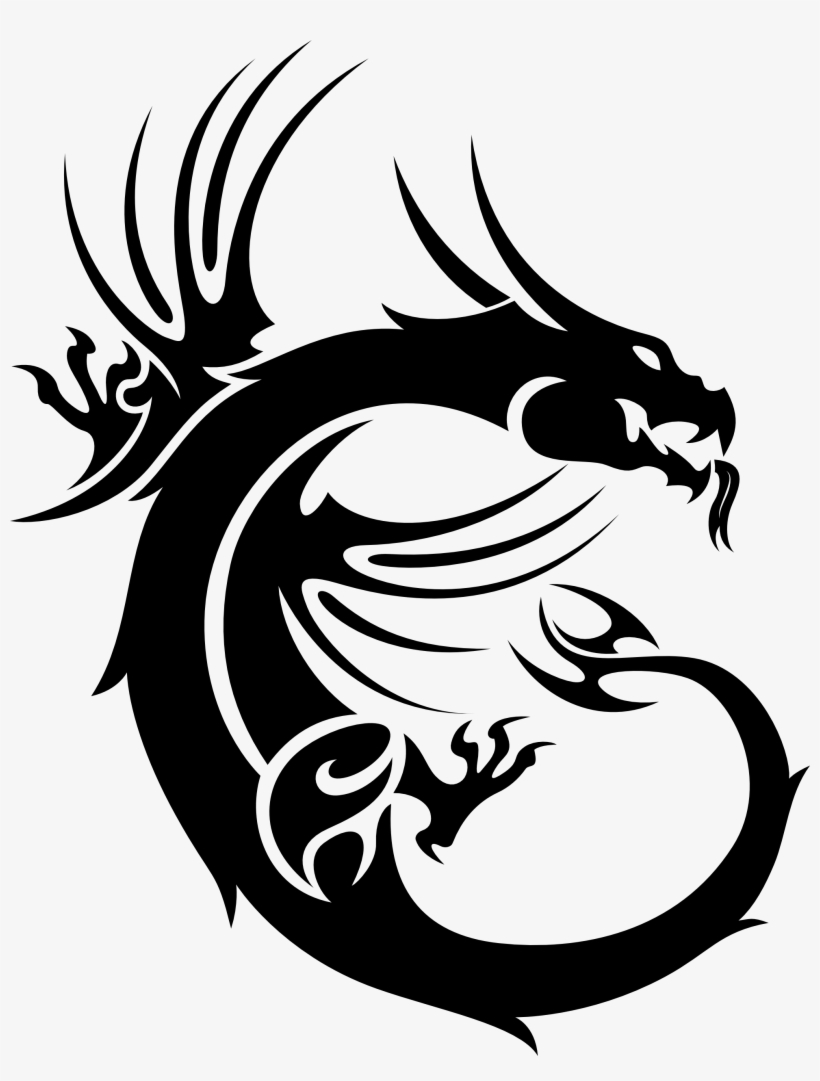 Unique Tribal Dragon By Sallemcat Drawing Clip Library - Msi Dragon Logo Png, transparent png download