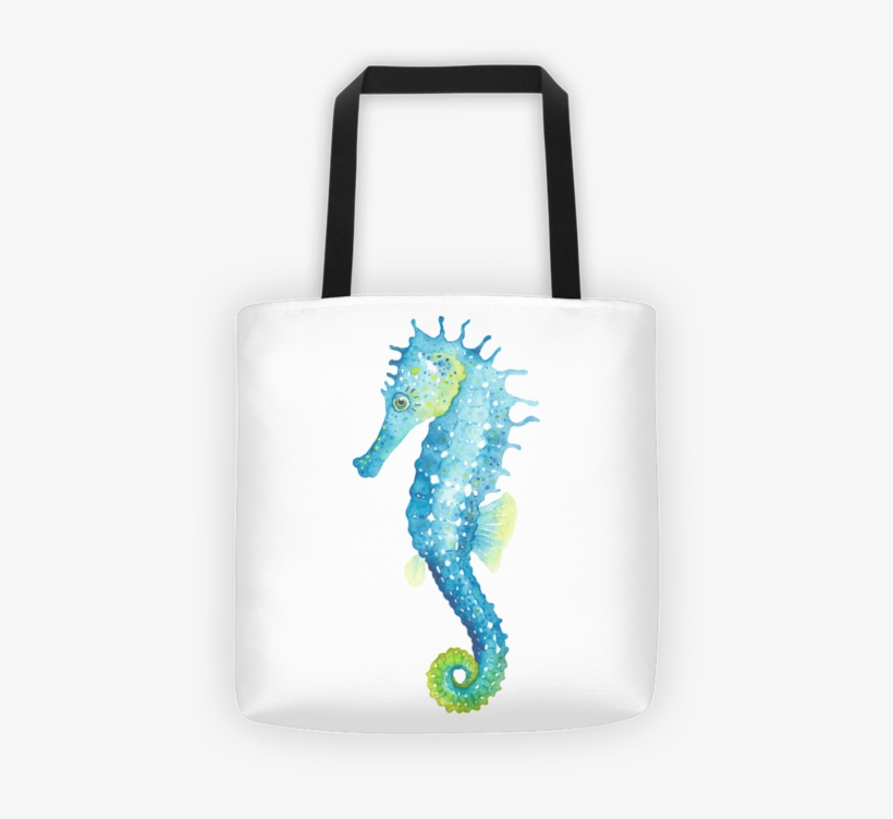 Watercolor Seahorse Tote Bag - Watercolour Seahorse, transparent png download