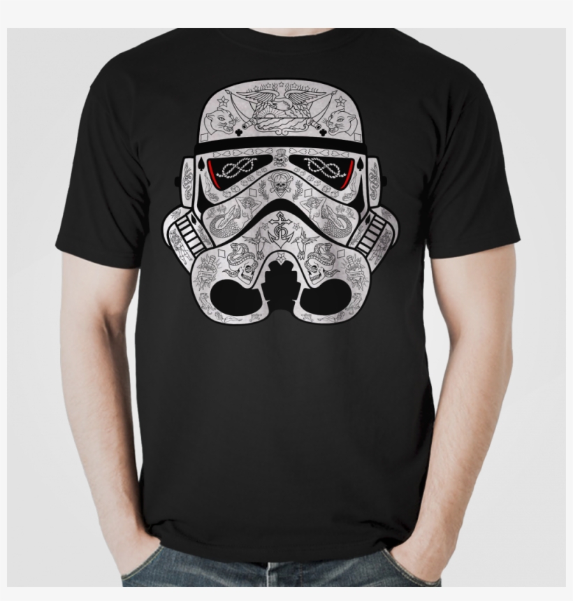 Small Size Stormtrooper Helmet Tattoo - La Botella Loteria Shirt, transparent png download