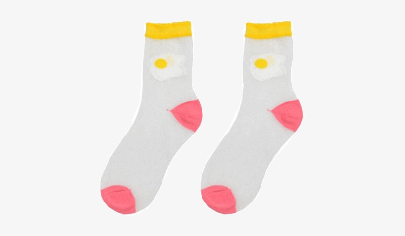 Itgirl Shop Food Embroidery Transparent Socks Aesthetic - Aesthetic Socks Transparent, transparent png download