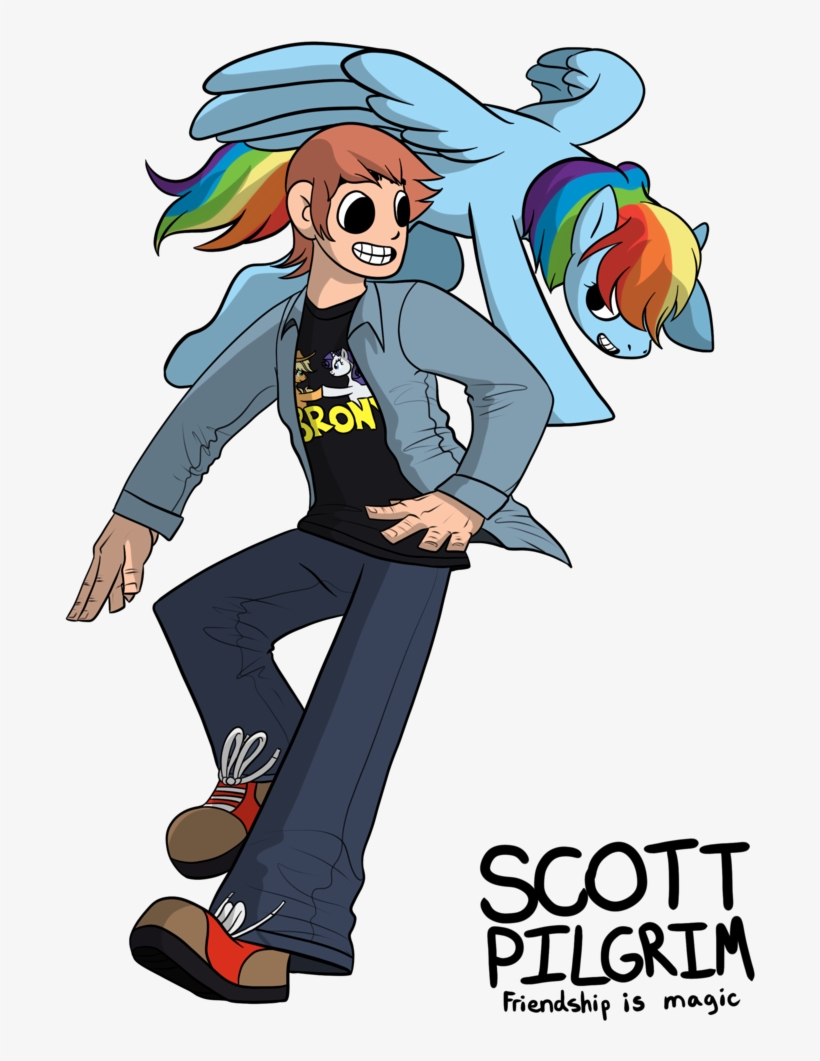 Alexgoneloco, Crossover, Rainbow Dash, Safe, Scott - Scott Pilgrim Mlp, transparent png download