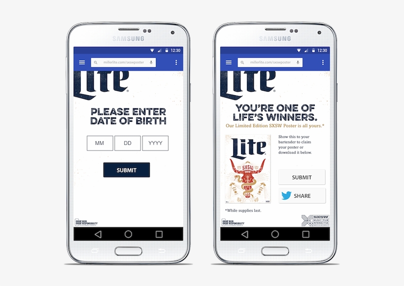 Mobile Landing Page Miller Lite PNG Image Transparent PNG Free