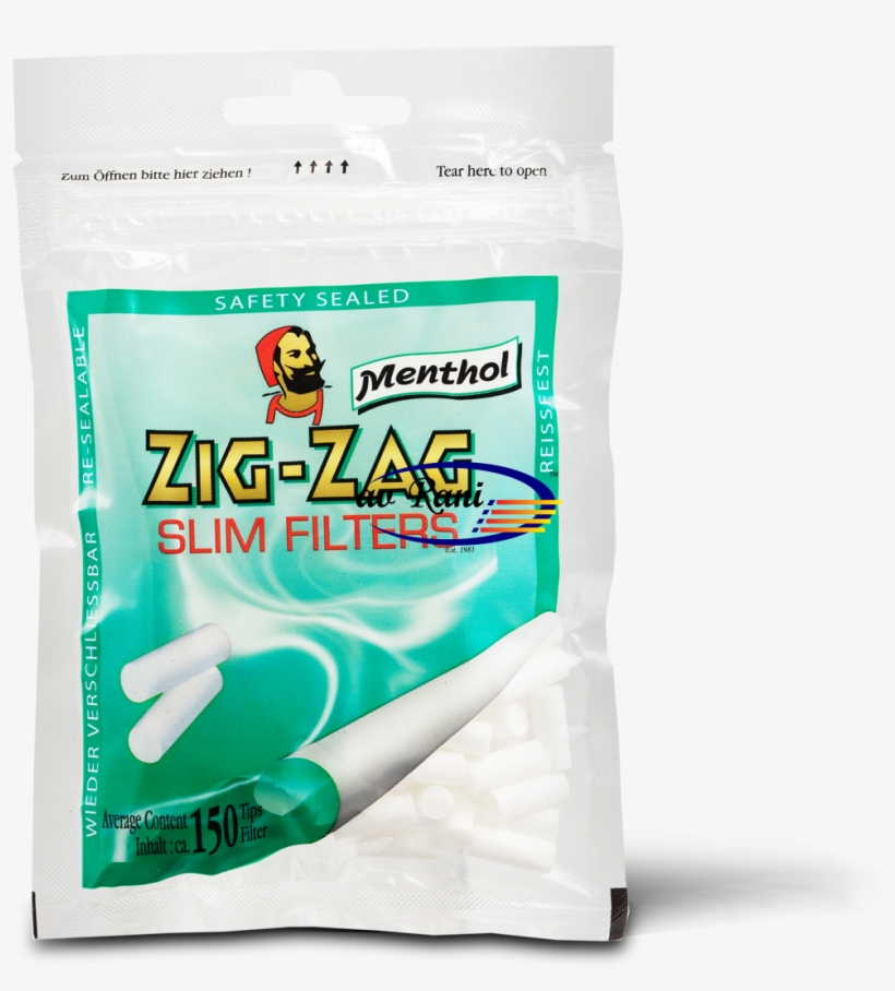 Zig Zag Menthol Slim Filter - Zig Zag Menthol, transparent png download